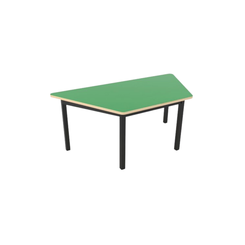 Aura Muebles ofrece una mesa escolar trapezoidal modelo TIG-005 para niños, es resistente y duradera, perfecta para aulas y hogares. Con un tablero de contrachapado laminado de plástico, la mesa escolares proporciona un espacio de trabajo seguro y fácil de limpiar para el aprendizaje.