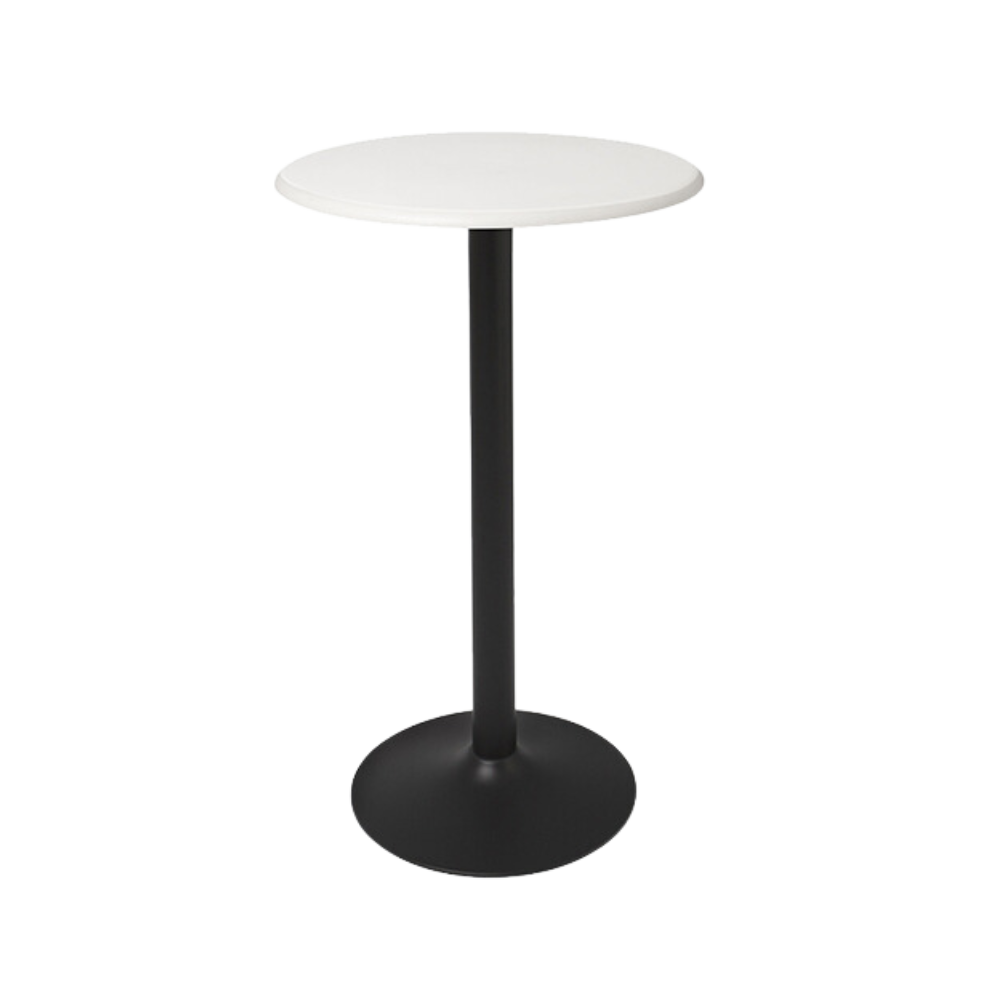 Mesas para restaurante HERON cubierta en polipropileno de alta resistencia y duración Color Blanco o blanco con negro Aura Muebles modelo OHM-7186B-BT