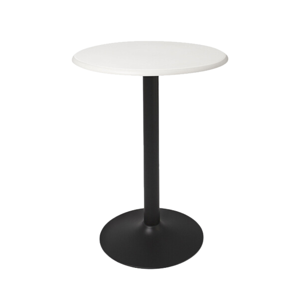 Mesas para restaurante HERON Cubierta en polipropileno de alta resistencia y duración Color Blanco o blanco con negro Aura Muebles modelo OHM-7168B-DT