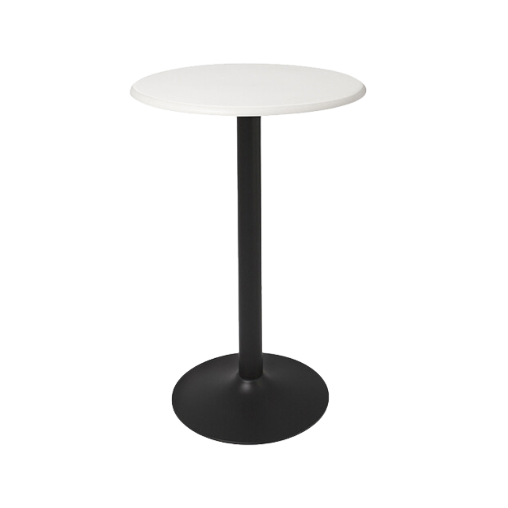 Mesas para restaurante HERON Cubierta en polipropileno de alta resistencia y duración Color Blanco o blanco con negro Aura Muebles modelo OHM-7186B-LT