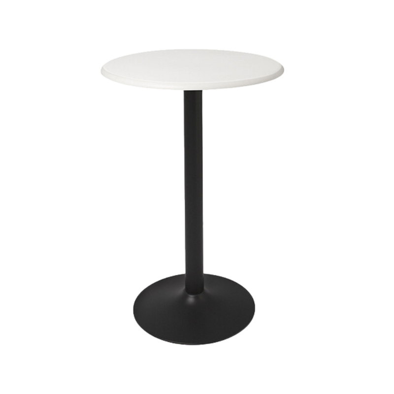 Mesas para restaurante HERON Cubierta en polipropileno de alta resistencia y duración Color Blanco o blanco con negro Aura Muebles modelo OHM-7186B-LT