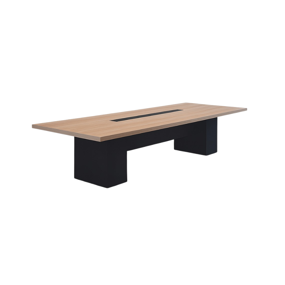 Mesas de sala de juntas Cubierta tablero laminado 28 mm Patas tablero laminado doble cara 28 mm. Aura Muebles MEJ11