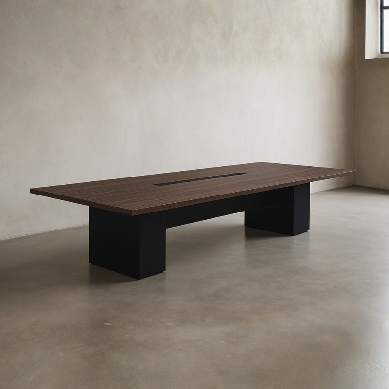 Mesas de sala de juntas Cubierta tablero laminado 28 mm Patas tablero laminado doble cara 28 mm. Aura Muebles MEJ11