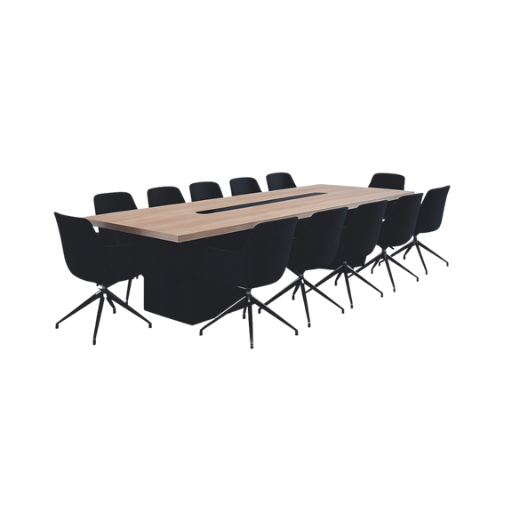 Mesas de sala de juntas Cubierta tablero laminado 28 mm Patas tablero laminado doble cara 28 mm. Aura Muebles MEJ11