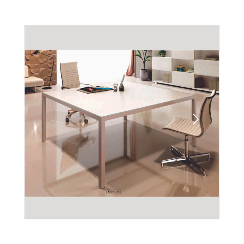 Mesa sala juntas Cubierta tablero laminado 28 mm Embutidos en estructura metálica Aura Muebles MEJ13