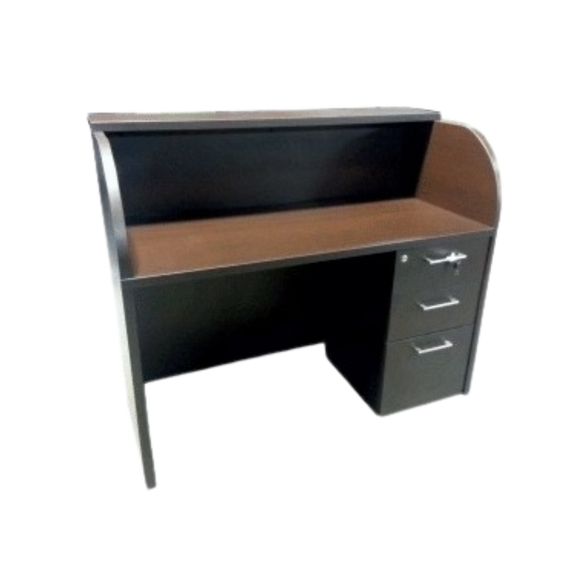 Módulo de recepción fabricado en tablero laminado 28 mm doble cara Cubierta de trabajo de fondo 60 cm y cubierta de transacción de 25 cm Aura Muebles modelo REC28Modulo de recepcion fabricado en tablero laminado 28 mm doble cara. Cubierta de trabajo de fondo 60 cm y cubierta de transacción de 25 cm Aura Muebles modelo POSEIDON REC28