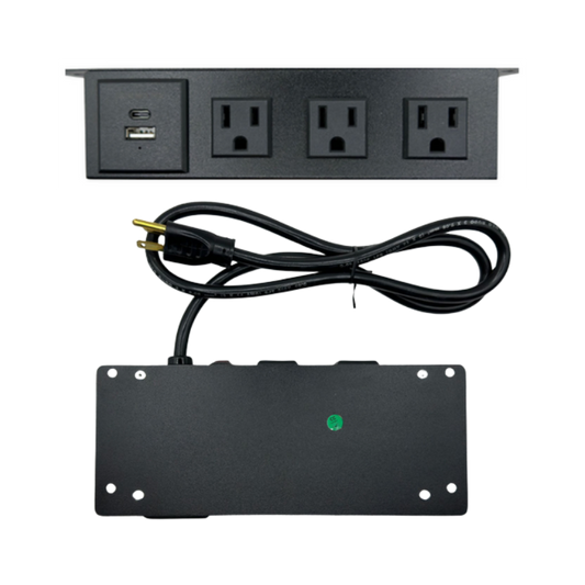 El multicontacto para escritorio modelo AMSTERDAM de Aura Muebles es la solución perfecta para mantener tus dispositivos electrónicos siempre conectados. Con su diseño compacto y elegante, podrás tener hasta 5 enchufes disponibles para usar en tu escritorio.