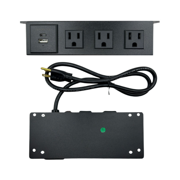 El multicontacto para escritorio modelo AMSTERDAM de Aura Muebles es la solución perfecta para mantener tus dispositivos electrónicos siempre conectados. Con su diseño compacto y elegante, podrás tener hasta 5 enchufes disponibles para usar en tu escritorio.