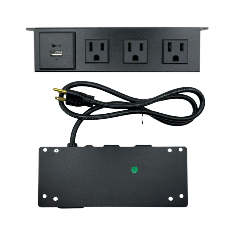 El multicontacto para escritorio modelo AMSTERDAM de Aura Muebles es la solución perfecta para mantener tus dispositivos electrónicos siempre conectados. Con su diseño compacto y elegante, podrás tener hasta 5 enchufes disponibles para usar en tu escritorio.