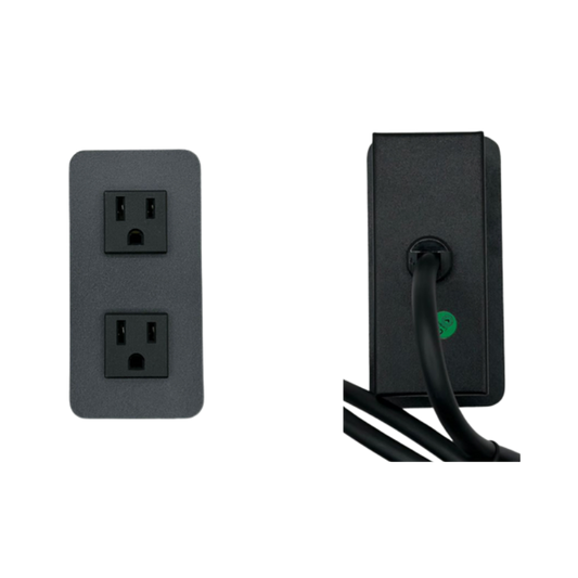 Multicontacto para escritorio 2 AC negro Aura Muebles ATENAS PSC011 