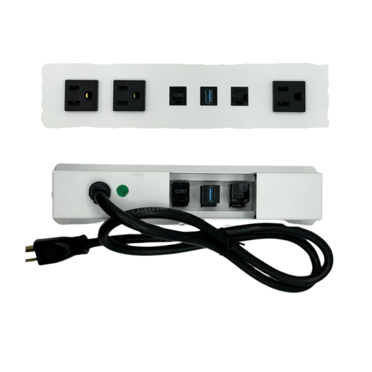  multicontacto para escritorio para escritorio 3 AC 1 puerto USB 2 puertos RJ45 Aura Muebles BARI G PSC044 