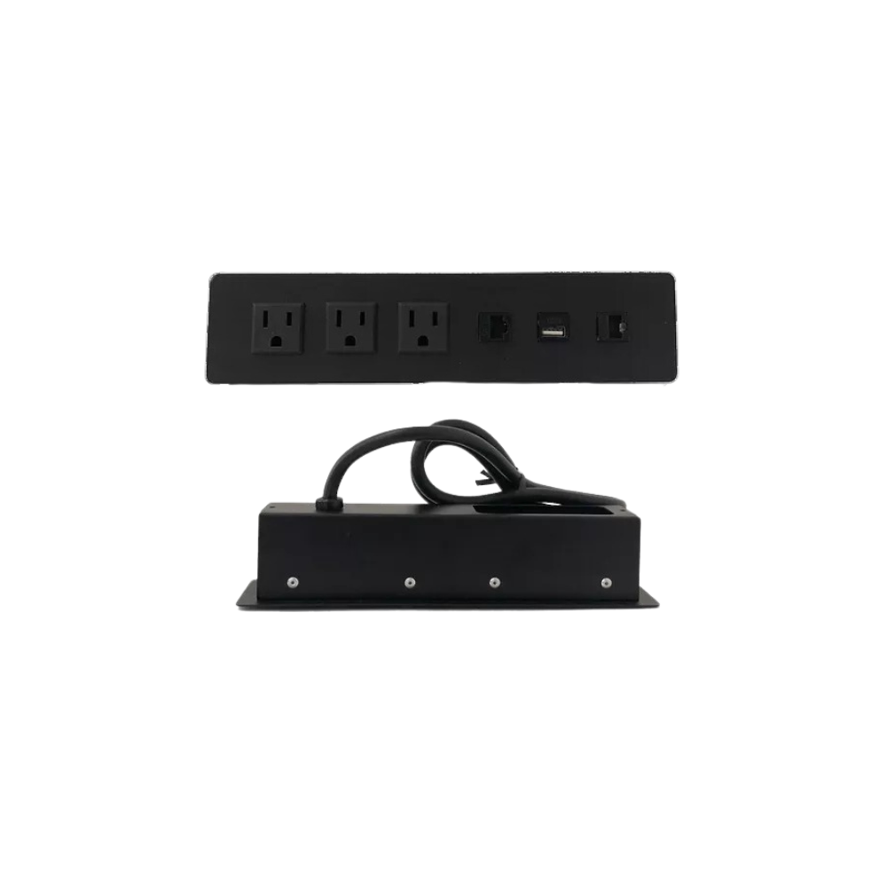  multicontacto para escritorio para escritorio 3 AC 1 puerto USB 2 puertos RJ45 Aura Muebles BARI G PSC044 