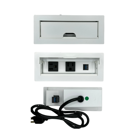 Multicontacto para escritorio 2 AC 1 puerto USB varios colores Aura Muebles IBIZA PSC066