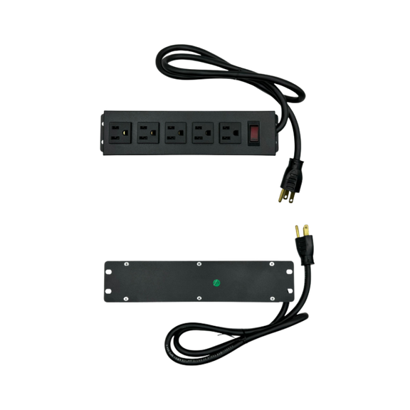 Multicontacto para escritorio NAPOLI con 5 contactos eléctricos 127VAC/15Amax. 1 fusible térmico cable 1m de largo 3x14AWG Aura Muebles modelo PSC-033