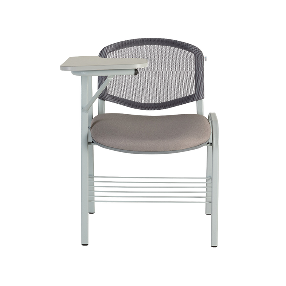 Pupitre escolar con paleta de melamina, respaldo de malla y asiento acolchado. Ideal para aulas modernas por su comodidad, resistencia y diseño ergonómico.