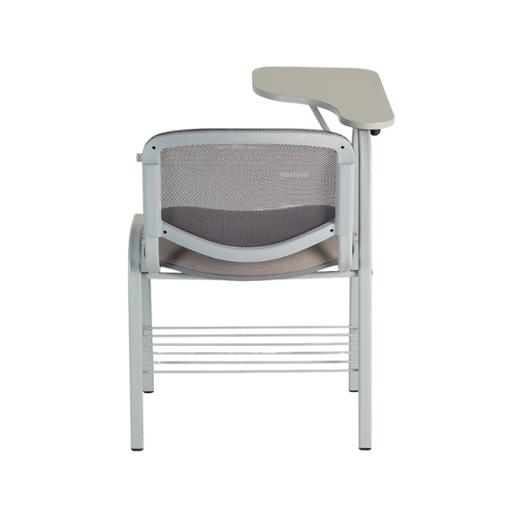Pupitre escolar con paleta de melamina, respaldo de malla y asiento acolchado. Ideal para aulas modernas por su comodidad, resistencia y diseño ergonómico.