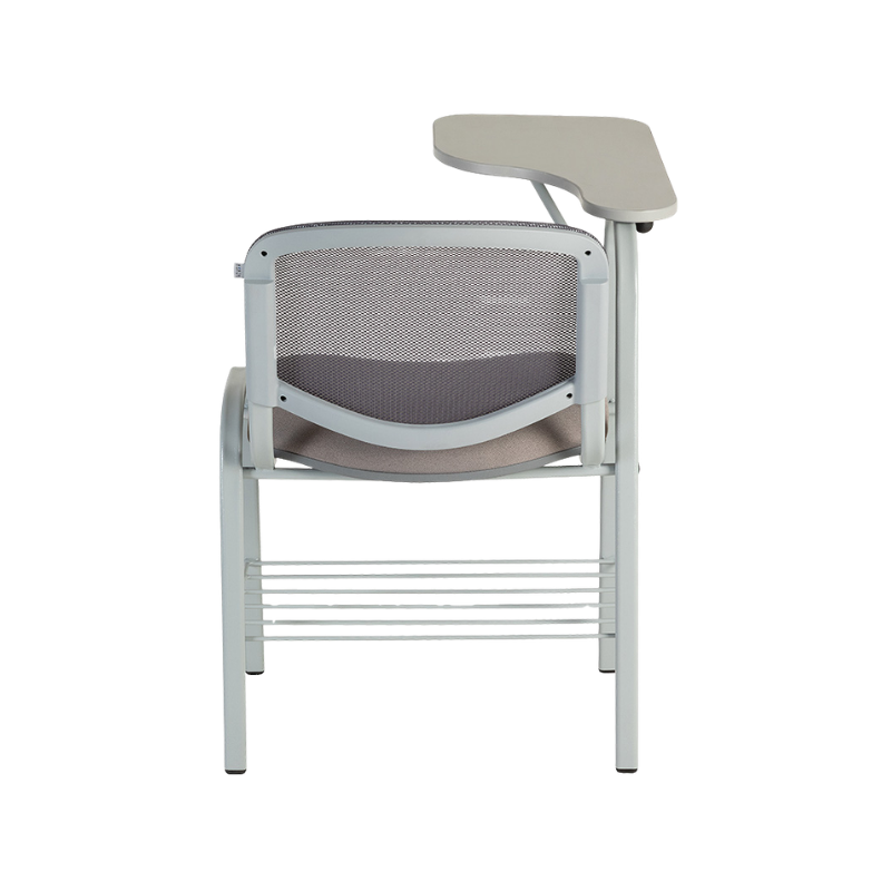Pupitre escolar con paleta de melamina, respaldo de malla y asiento acolchado. Ideal para aulas modernas por su comodidad, resistencia y diseño ergonómico.