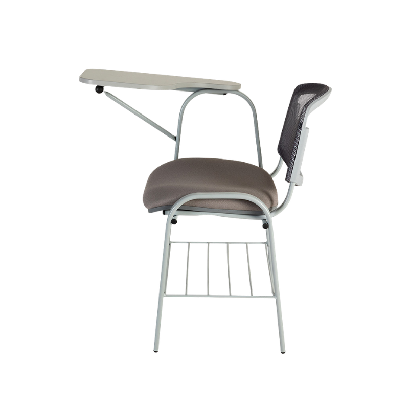 Pupitre escolar con paleta de melamina, respaldo de malla y asiento acolchado. Ideal para aulas modernas por su comodidad, resistencia y diseño ergonómico.