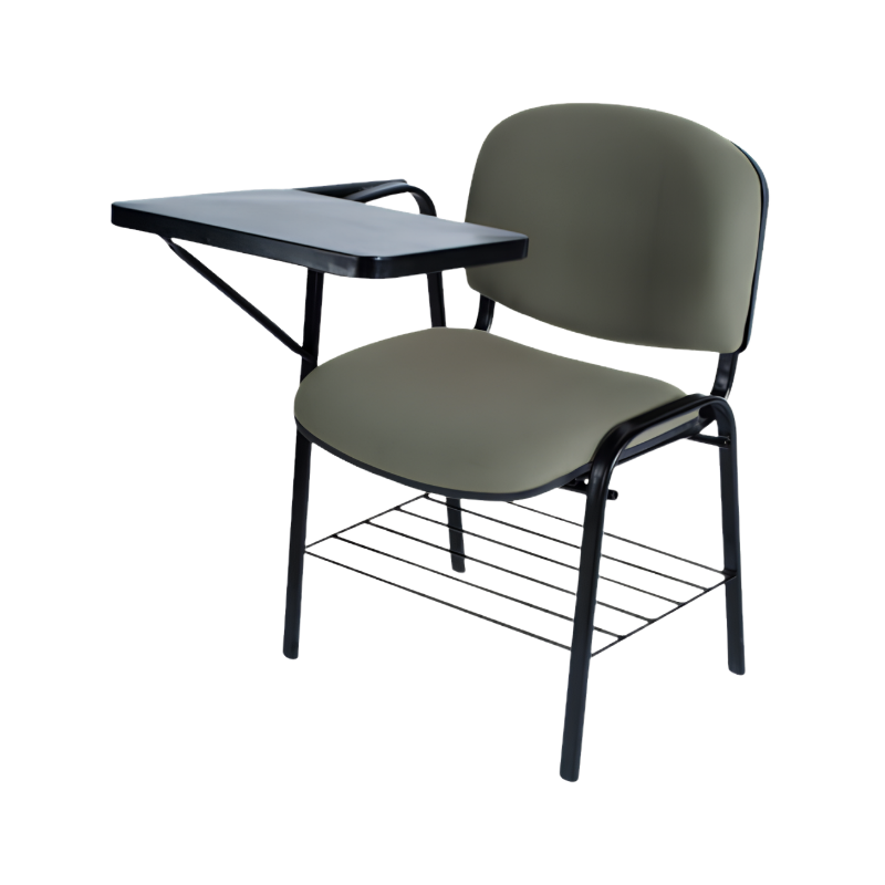 Pupitre escolar AB-810 M con paleta metálica, tapizado cómodo y canastilla inferior. Ideal para ambientes educativos exigentes.