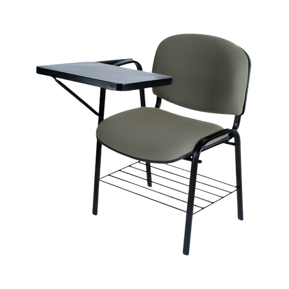 Pupitre escolar AB-810 M con paleta metálica, tapizado cómodo y canastilla inferior. Ideal para ambientes educativos exigentes.