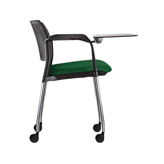 Pupitre escolar KYOS OHP-362CR asiento verde respaldo gris y paleta gris de perfil