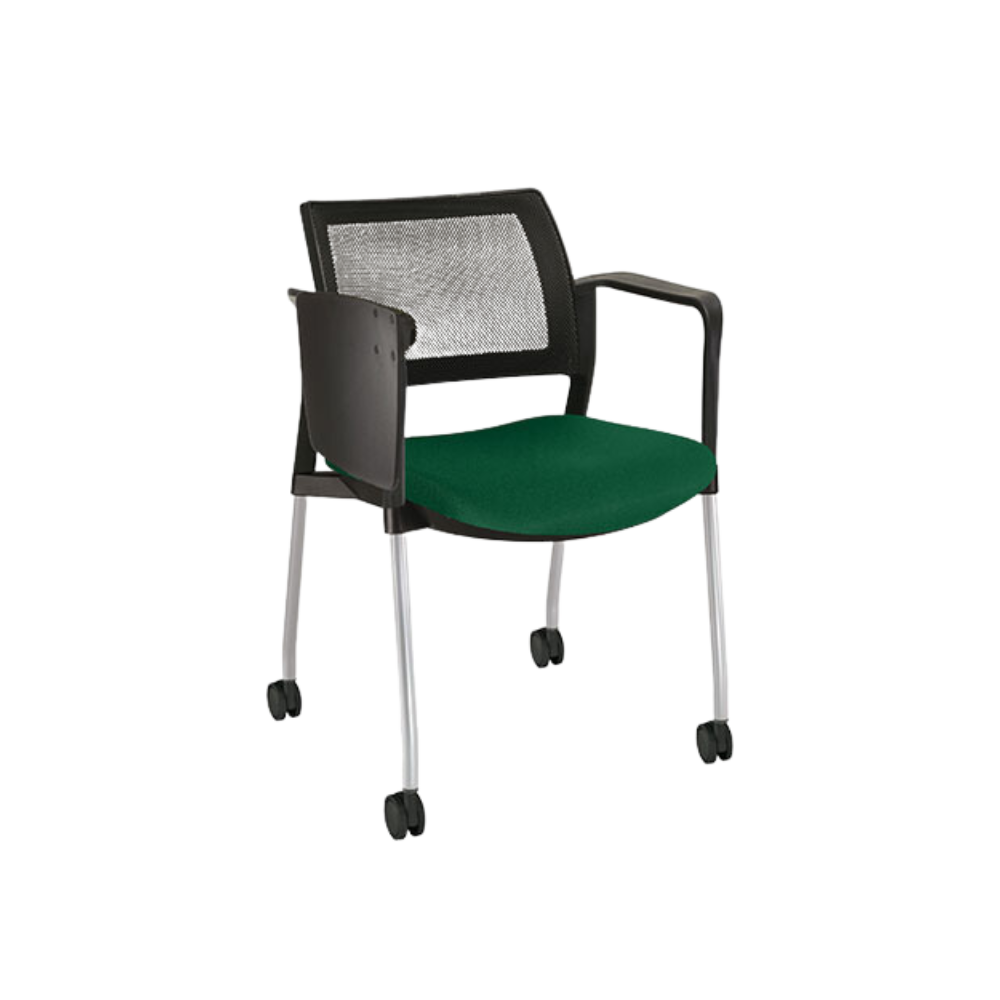 Pupitre escolar KYOS OHP-378 asiento de tela verda respaldo negro abatible