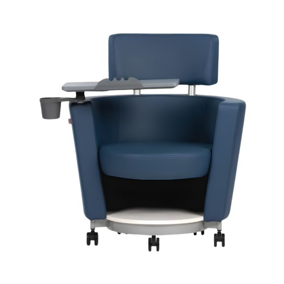 Pupitre escolar Smart con paleta giratoria, portavasos y soporte para tablet. Ideal para aulas modernas y funcionales. Comodidad y diseño en uno.