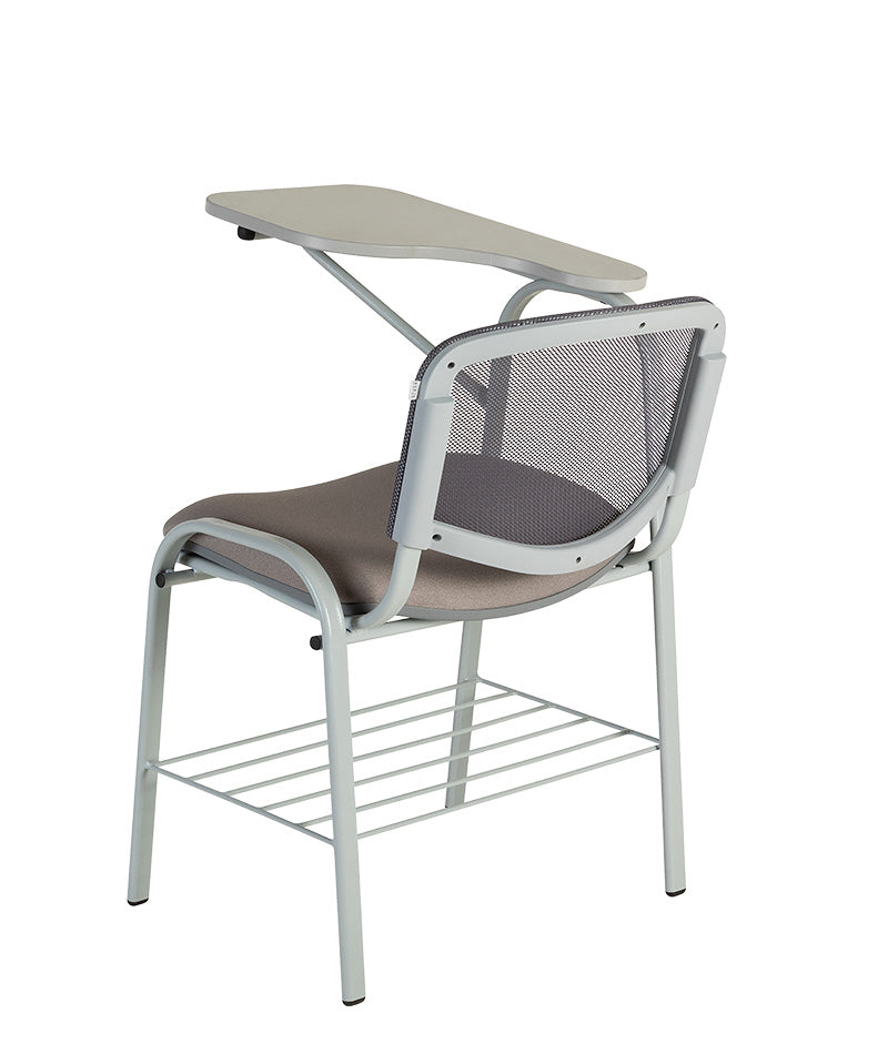 Detalle del pupitre escolar PL-120 PM mostrando el respaldo de malla desde la parte posterior.