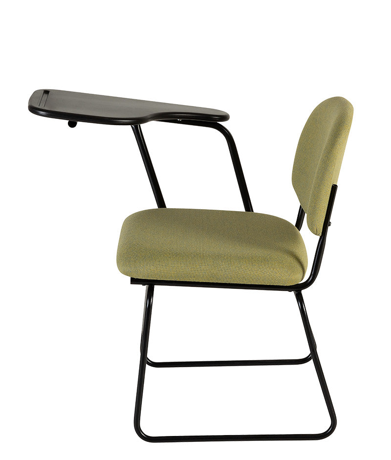 Vista lateral de pupitre escolar PL-750 PM con estructura metálica