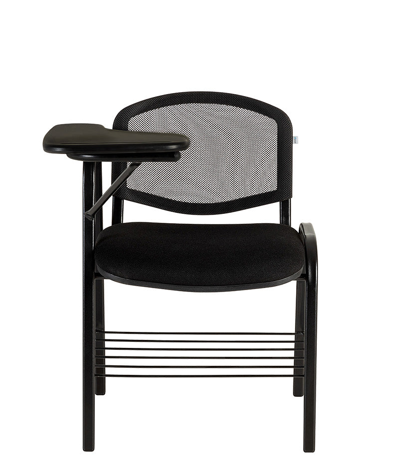 Pupitre escolar modelo PL-120 PP visto de frente, con paleta en melamina.