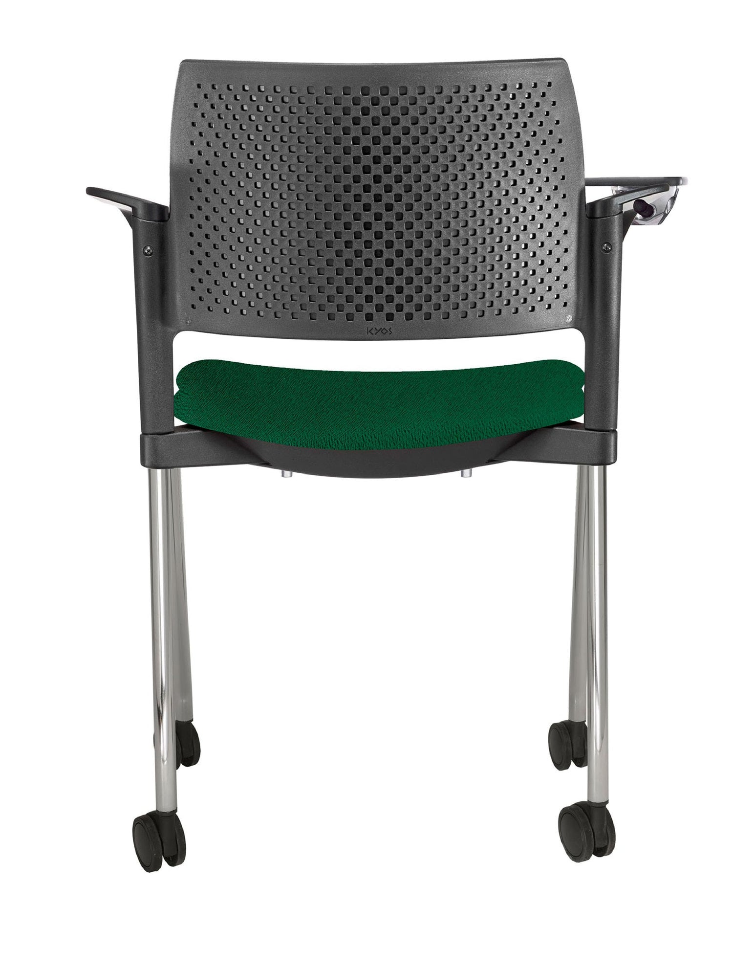 El pupitre escolar Kyos OHP‑344CR es ideal para aulas, salones y centros de capacitación. Combina estructura cromada resistente, asiento y respaldo acolchonados, paleta lateral abatible y ruedas, brindando confort, funcionalidad y versatilidad en espacios educativos y corporativos.