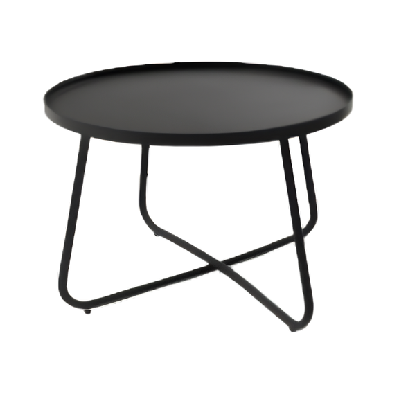 Set de mesas para exterior modelo CABO en color negro. Diseño moderno de dos alturas, ideal para terrazas, jardines, hoteles y áreas de lounge.