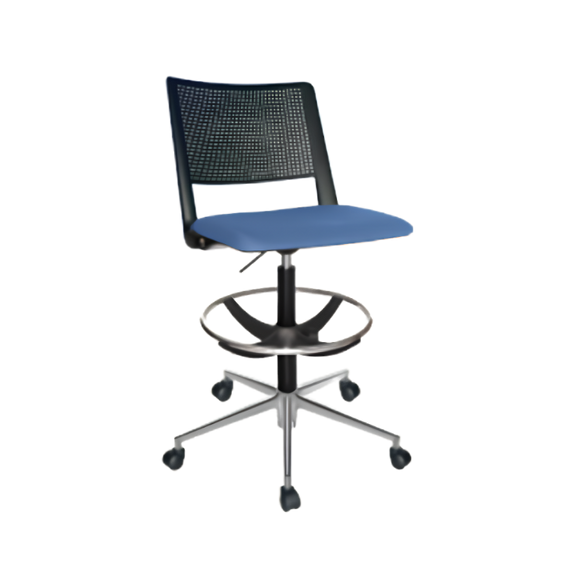 Silla cajero con base de aluminio y aro cromado