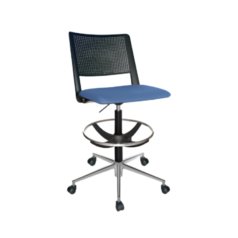 Silla cajero con base de aluminio y aro cromado