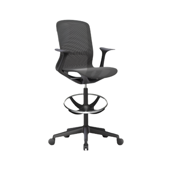 Silla cajero negra ergonómica con malla