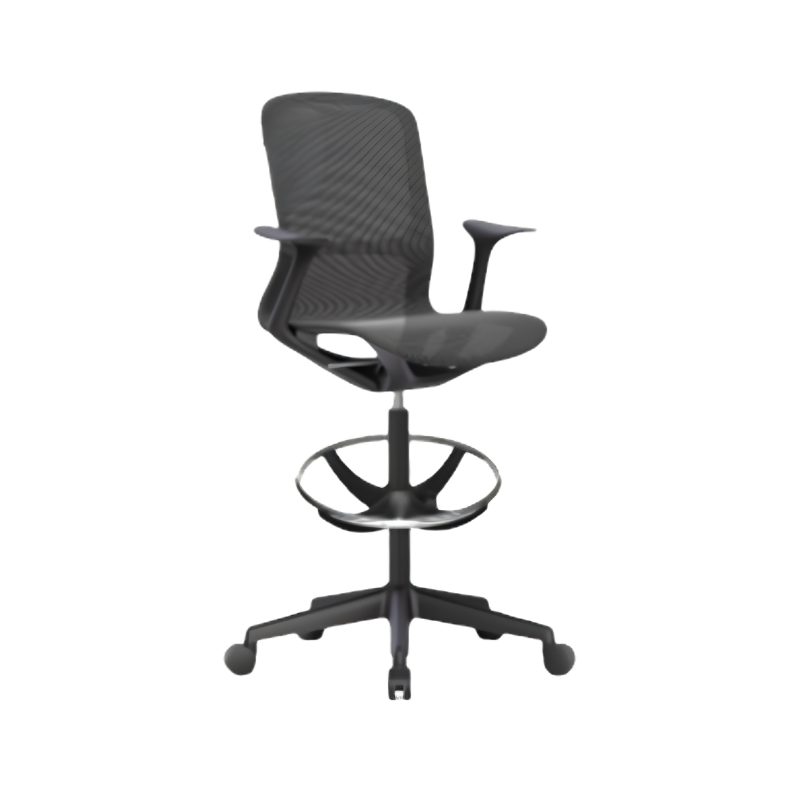 Silla cajero negra ergonómica con malla