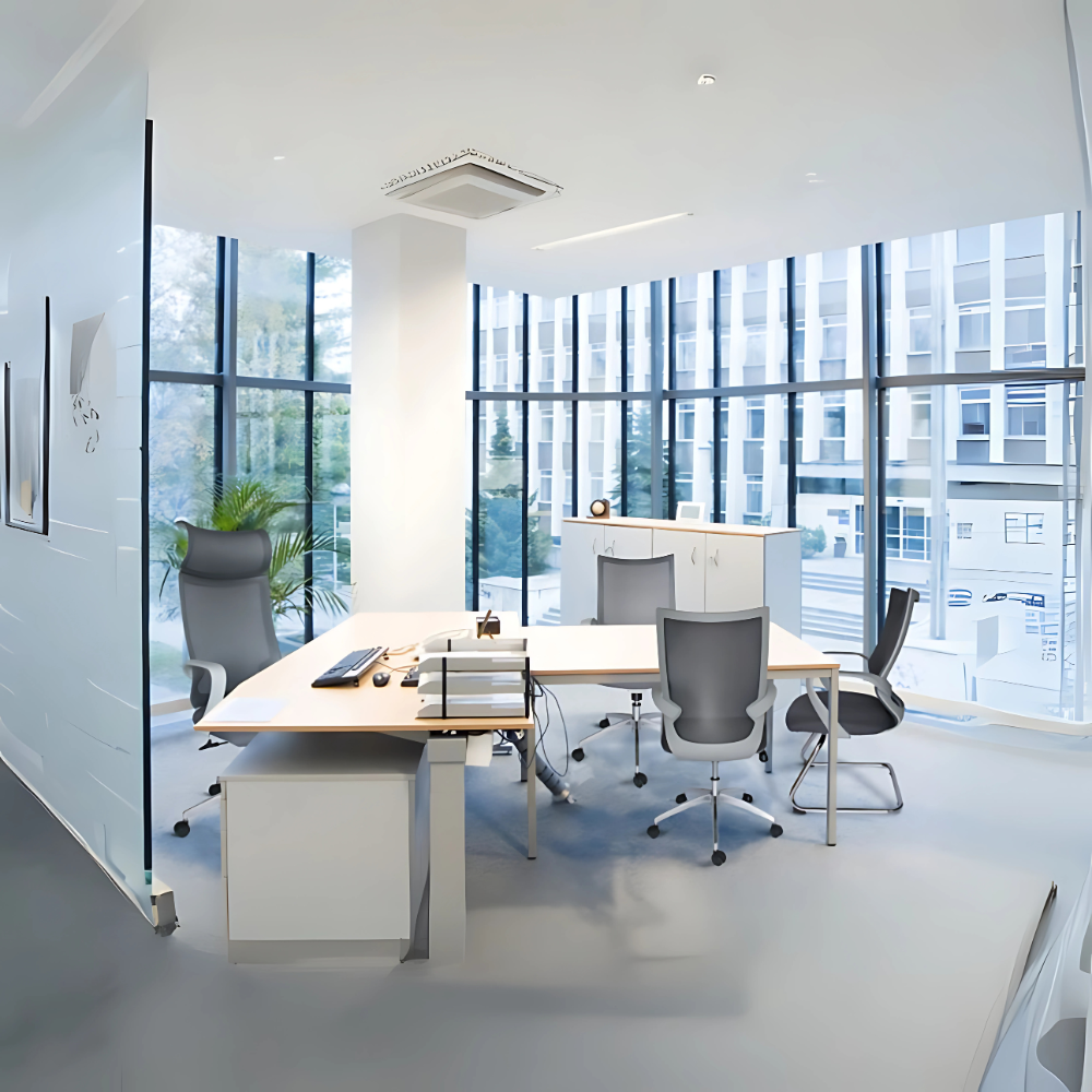 Silla de visita ejecutiva EQUA color gris base trineo de acero tubular redondo de 1" de diámetro calibre 14 con terminado en cromo brazos de polipropileno semi-rígido Aura Muebles modelo OHV-188