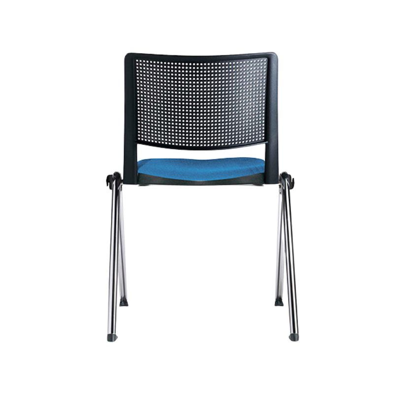 Silla de visita interior REVOLUTION Respaldo En una pieza en polipropileno de alta resistencia y duración Asiento Hule espuma de poliuretano inyectado con 60 kgs/m3 con retardante a la flama de densidad y alta resilencia Aura Muebles modelo OHV-87 cromada