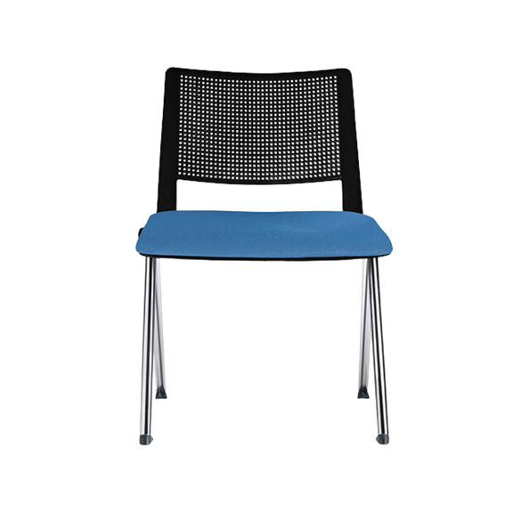 Silla de visita interior REVOLUTION Respaldo En una pieza en polipropileno de alta resistencia y duración Asiento Hule espuma de poliuretano inyectado con 60 kgs/m3 con retardante a la flama de densidad y alta resilencia Aura Muebles modelo OHV-87 cromada