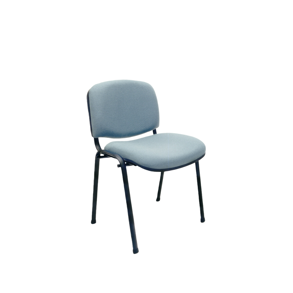 Silla de visita Estructura Estibable en tubular ovalado de 1” cal. 18 en patas y cal. 16 en soporte de respaldo terminado en pintura epóxica texturizada con soporte en asiento de tubo redondo Aura Muebles modelo A-135