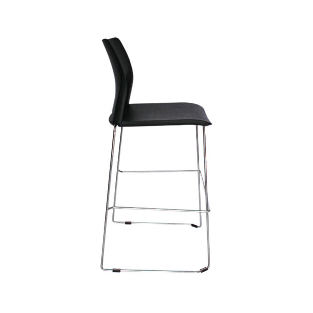 Silla de visita ALPHA estructura barra de acero sólido de 11 mm de diámetro con terminado en cromo asiento y respaldo en dos piezas en polipropileno de alta resistencia y duración Aura Muebles modelo OHV-102 alta