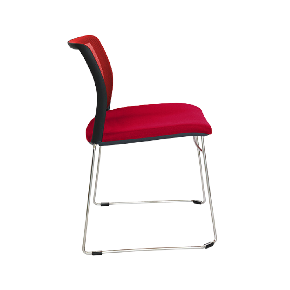 Silla de visita ALPHA Respaldo al color de su elección de nuestra colección malla Furny y asiento tapizado al color de su elección de toda nuestra colección de tapices Aura Muebles modelo OHV-104