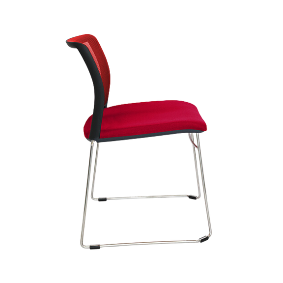 Silla de visita ALPHA Respaldo al color de su elección de nuestra colección malla Furny y asiento tapizado al color de su elección de toda nuestra colección de tapices Aura Muebles modelo OHV-104