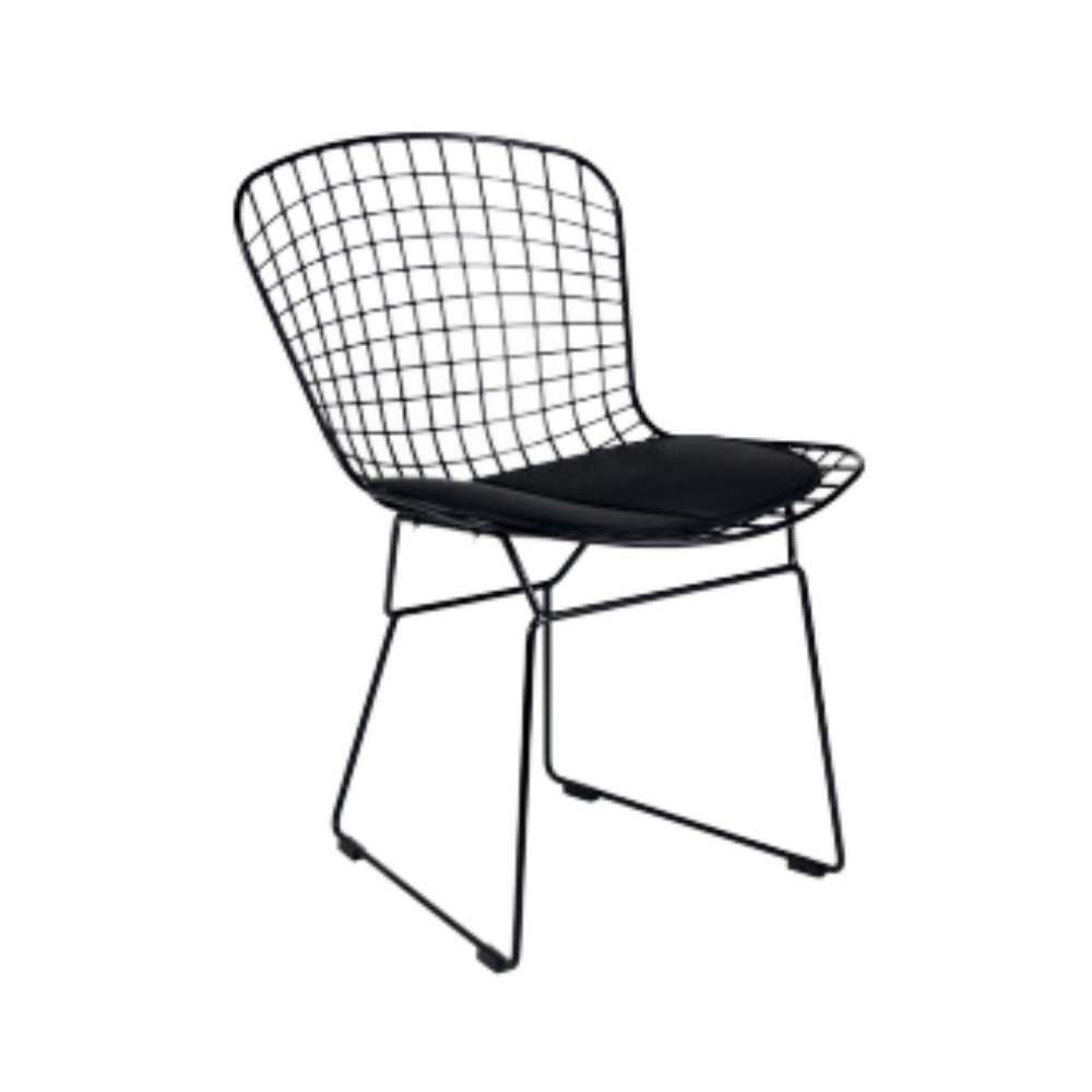 Silla de visita diseño moderno y ergonómico esta silla ofrece un soporte óptimo para la espalda y una postura saludable Fabricada con materiales de alta calidad garantiza durabilidad y resistencia Aura Muebles modelo BERTOIA