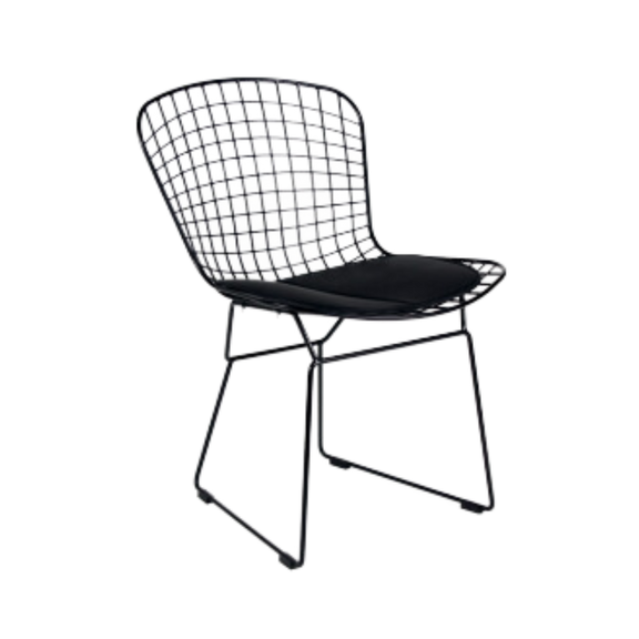 Silla de visita diseño moderno y ergonómico esta silla ofrece un soporte óptimo para la espalda y una postura saludable Fabricada con materiales de alta calidad garantiza durabilidad y resistencia Aura Muebles modelo BERTOIA