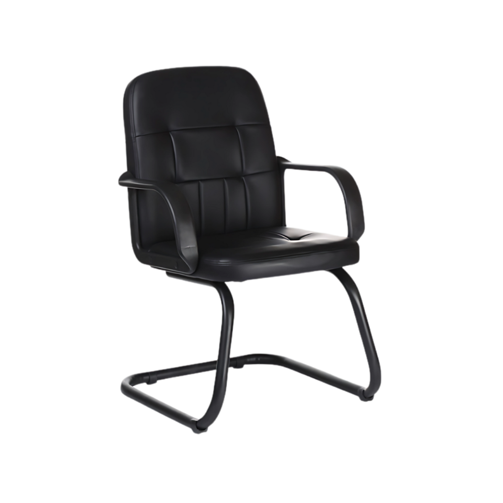 Silla de visita Asiento y respaldo Casco de asiento en madera dura Acojinado en poliuretano dimensionado (PUR) Tapizado en curpiel Aura Muebles modelo BETEL