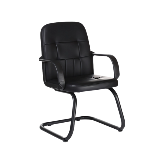 Silla de visita Asiento y respaldo Casco de asiento en madera dura Acojinado en poliuretano dimensionado (PUR) Tapizado en curpiel Aura Muebles modelo BETEL