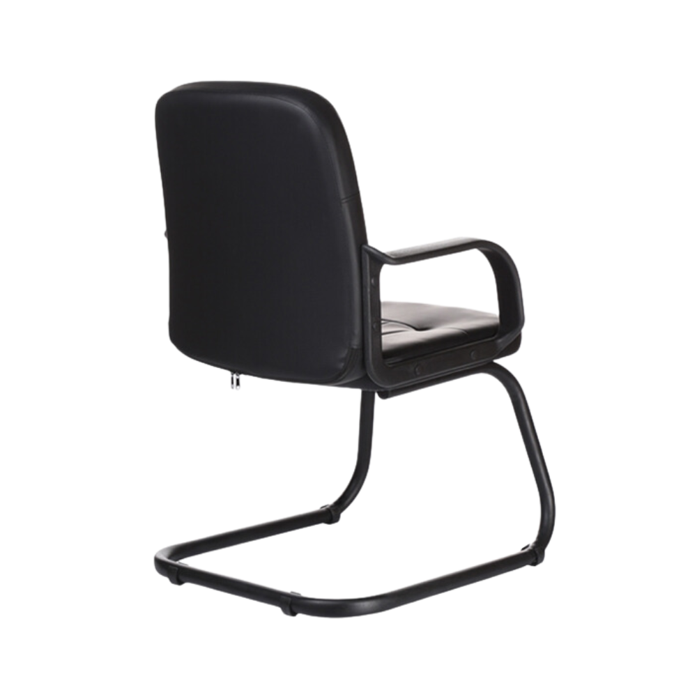 Silla de visita Asiento y respaldo Casco de asiento en madera dura Acojinado en poliuretano dimensionado (PUR) Tapizado en curpiel Aura Muebles modelo BETEL