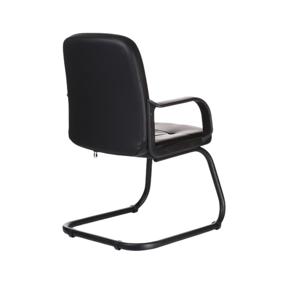 Silla de visita Asiento y respaldo Casco de asiento en madera dura Acojinado en poliuretano dimensionado (PUR) Tapizado en curpiel Aura Muebles modelo BETEL