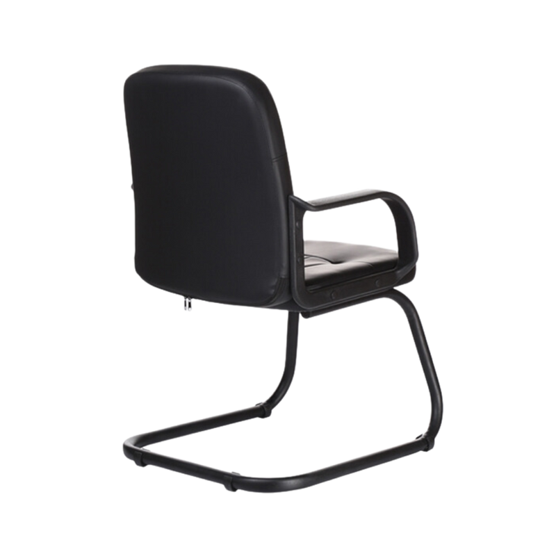 Silla de visita Asiento y respaldo Casco de asiento en madera dura Acojinado en poliuretano dimensionado (PUR) Tapizado en curpiel Aura Muebles modelo BETEL